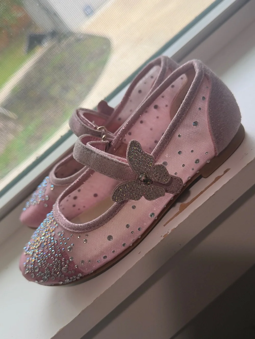 Girls Pink Sparkle Mary Jane Dress Shoes